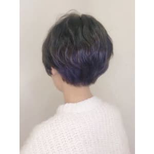 【reir下北沢】*丸みショート+裾カラー+ロイヤルパープル