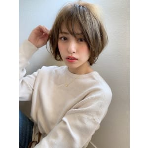 【添田大人かわいいひし形ボブディヘルシーレイヤー無造作カール