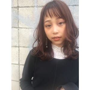 【山田】小顔ショートバングイルミナカラー無造作カールy４