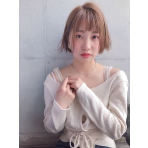 外ハネボブ 春色 ミルクティーベージュ【y－４５２】