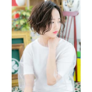 ふわくしゅカール★黒髪くせ毛風ガーリーボブ　リッチウェーブ