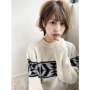 【添田】無造作カールの丸みショート大人かわいいデジタルパーマ