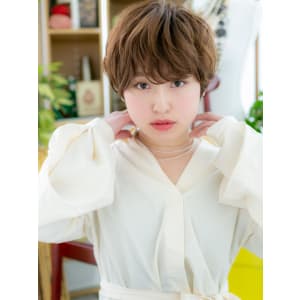 大人かわいい＊くせ毛風小顔マッシュショート　エアリーショート