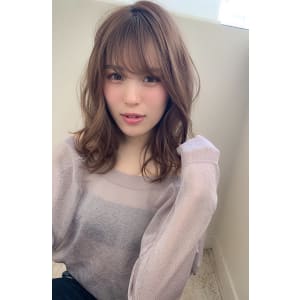 【添田】大人かわいい小顔前髪無造作カールウルフイルミナカラー