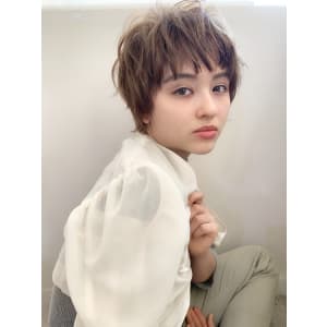 【添田】小顔カット丸みショート無造作カールヘルシーレイヤ