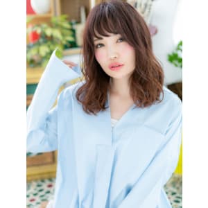 くせ毛風♪透け感カールのラブゆるふわミディ　リッチウェーブ
