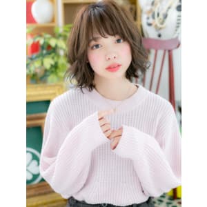 大人かわいい♪重軽ニュアンスくせ毛風ボブ　キュートボブ