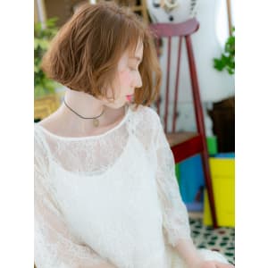 アシンメトリー★前下がりの外国人風ラフボブ　リッチウェーブ