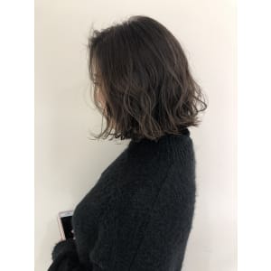 大人可愛い☆切りっぱなしボブ シナモンアッシュ
