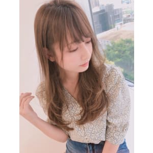 レイヤーセミロング ミルクティーカラー【yー４７３】