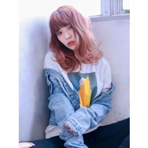 グラデーションカラー ピンク イルミナカラー ふわミディ