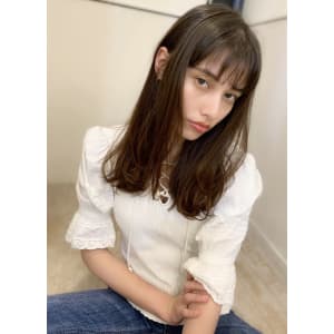 アフロート添田】小顔シースルーバンクヘルシーレイヤーアッシュ