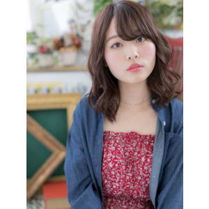 くせ毛風カールのラブガーリー♪ふわミディ　シフォンウェーブ