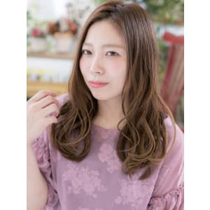 アシンメトリーくせ毛風エアリーセミディ　ゆる巻きロング