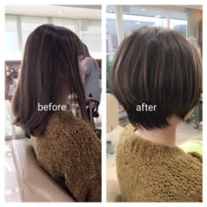 ミディ→ショートボブ