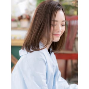 前下がりの小顔ストレートIカールミディ　エアリーカール - COVER HAIR bliss 川口東口駅前店【カバー ヘア ブリス】【カバー ヘア ブリス カワグチヒガシグチエキマエテン】掲載中