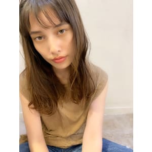シースルーバングの束感セミディs-73