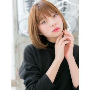 横顔美人♪外国人風カラー前下がりボブ　スマートボブ
