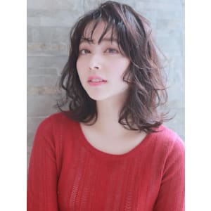 大人可愛いランダムパーマ