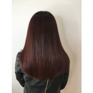 美髪レッドカラー