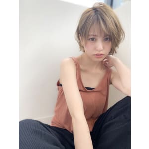 アフロート添田】無造作カールな丸みショート アッシュカラー