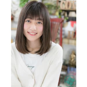 色っぽい♪黒髪ワンカール小顔ロブスタイル　モテロング