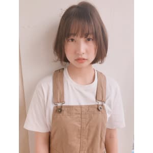 ひし形ショートボブ 　シースルーバング【y-485】