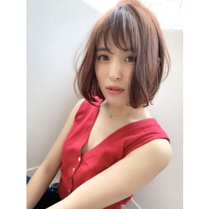 【アフロート添田】大人かわいいニュアンスボブ 小顔前下がり