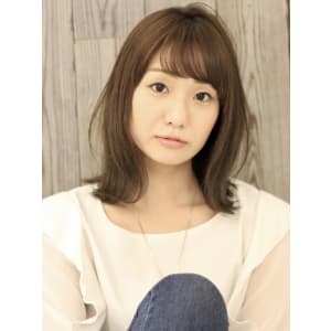 ワンレン　グレージュ