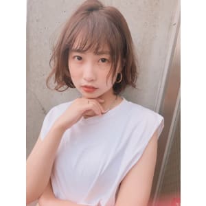顔まわりレイヤー くびれボブ【y－４８７】