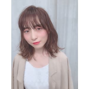 ラフな外ハネ シースルーバング【T18】
