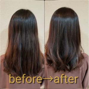ロング×ブリーチなしのバレイヤージュ