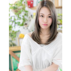 小顔見せ♪大人かわいいツヤストレートロング　エアリーロング