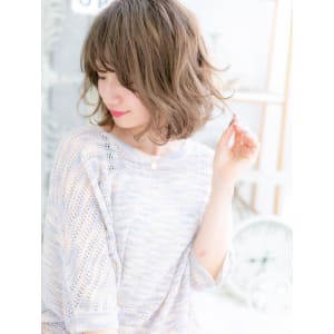色っぽフェミニン♪くせ毛風シフォンウェーブ　マシュマロボブ