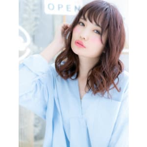 くせ毛風♪透け感カールのラブゆるふわミディ　シフォンウェーブ
