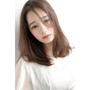 【Luana　難波】透け感ナチュラルベージュストレート