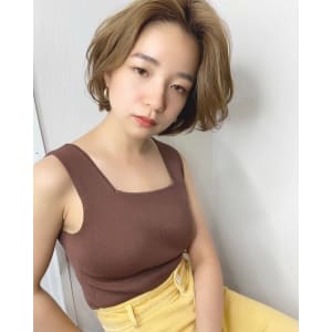 立ち上げバングのショートボブ【k279】