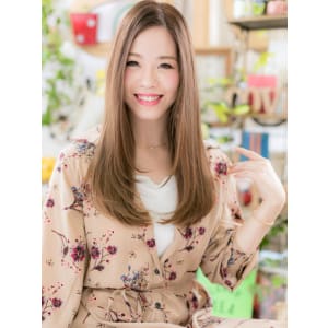 ウルツヤ大人かわいい愛され小顔ロング　ベージュカラー