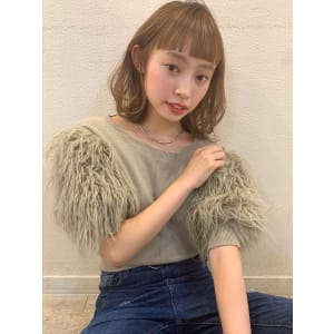 【山田】ハイライトくすみベージュラフカールボブディy63