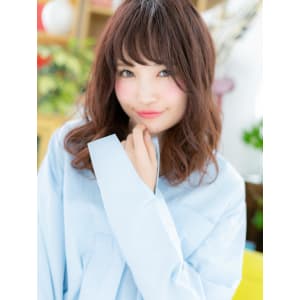 くせ毛風♪透け感カールのラブゆるふわミディ　ルーズ