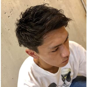 ソフトツイストパーマ×ツーブロアップバング