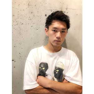 ソフトツイストパーマ×ツーブロアップバング