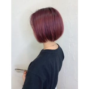 【reir下北沢】*ワンサイドショートボブ+バーガンディ