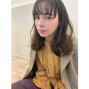 【山田】透け感たっぷりシースルーバングゆるふわセミディy76