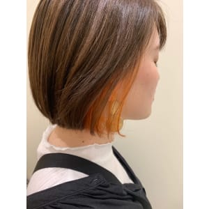 アプリコットオレンジのインナーカラーボブ - Hair&Make OPSIS【オプシス】掲載中