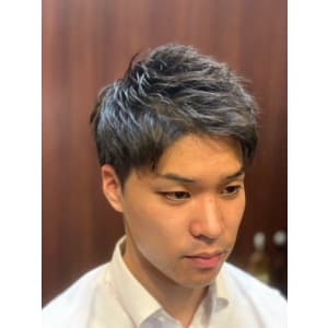 ツーブロックパーマ＜理容室＞＜銀座＞＜メンズ＞＜ショート＞