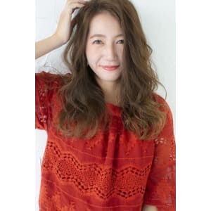 ロングヘアベージュカラーブラウン外国人風ダブルバング