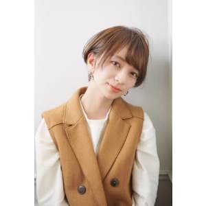 20代30代40代大人可愛い小顔丸みショートボブワンサイド