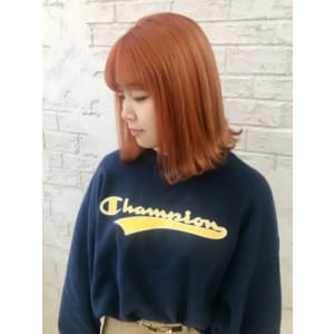 オレンジヘアオレンジブラウンダブルカラーブリーチ4040