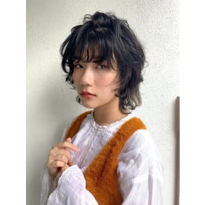 ショート くせ毛風パーマ 